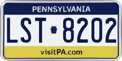 PA license plate LST8202