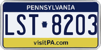 PA license plate LST8203