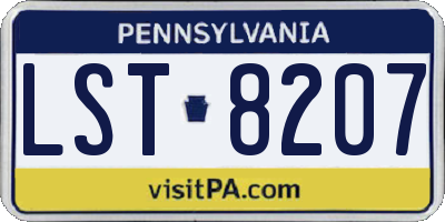 PA license plate LST8207