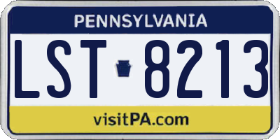 PA license plate LST8213