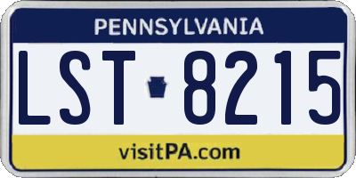 PA license plate LST8215