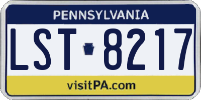 PA license plate LST8217