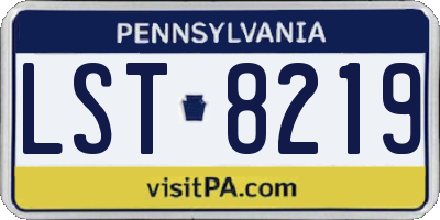 PA license plate LST8219