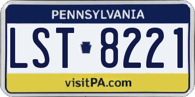 PA license plate LST8221