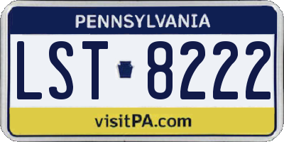 PA license plate LST8222