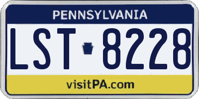 PA license plate LST8228