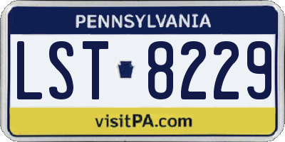 PA license plate LST8229