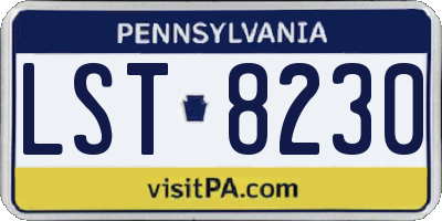 PA license plate LST8230