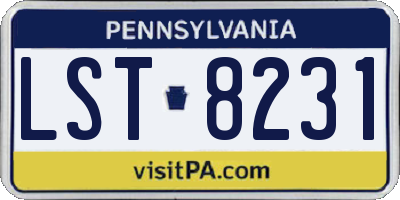PA license plate LST8231