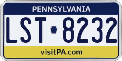 PA license plate LST8232