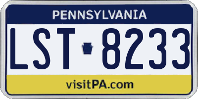 PA license plate LST8233