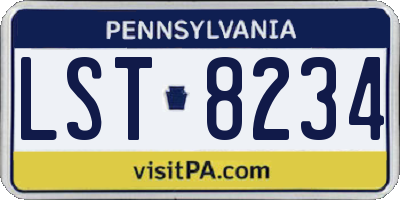 PA license plate LST8234