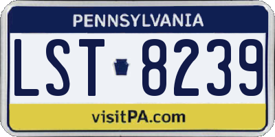PA license plate LST8239