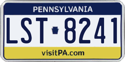 PA license plate LST8241