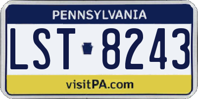 PA license plate LST8243