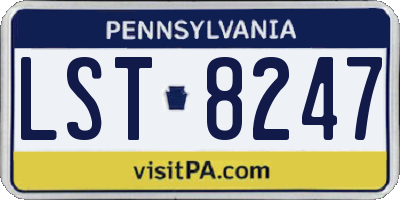 PA license plate LST8247