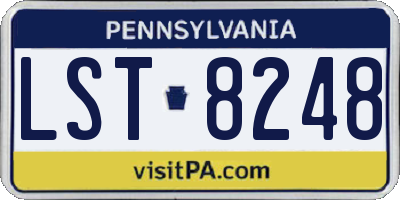 PA license plate LST8248