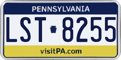 PA license plate LST8255