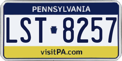 PA license plate LST8257