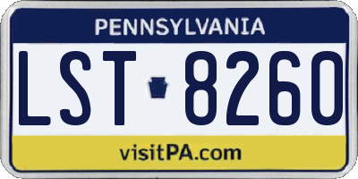 PA license plate LST8260