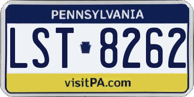 PA license plate LST8262