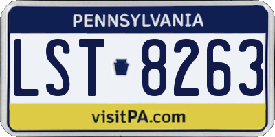 PA license plate LST8263