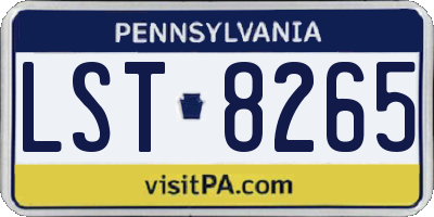 PA license plate LST8265