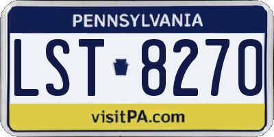 PA license plate LST8270