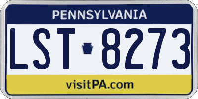 PA license plate LST8273