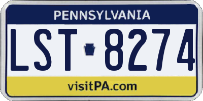 PA license plate LST8274
