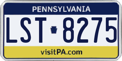 PA license plate LST8275