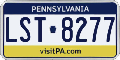 PA license plate LST8277