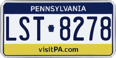 PA license plate LST8278