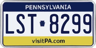 PA license plate LST8299