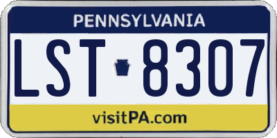 PA license plate LST8307