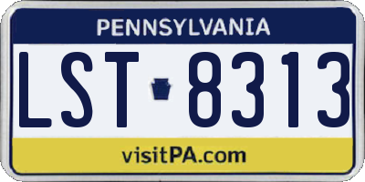 PA license plate LST8313