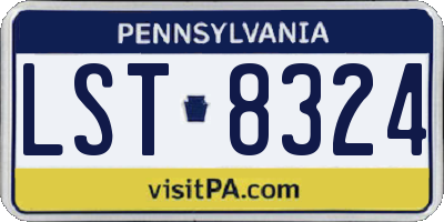 PA license plate LST8324