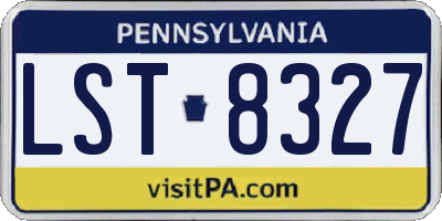 PA license plate LST8327