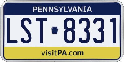 PA license plate LST8331