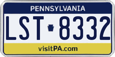 PA license plate LST8332