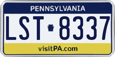 PA license plate LST8337