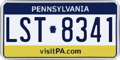 PA license plate LST8341