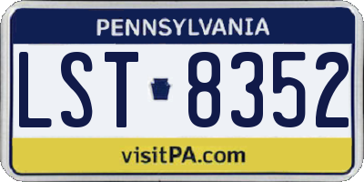 PA license plate LST8352