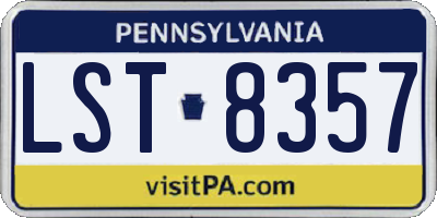 PA license plate LST8357