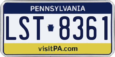 PA license plate LST8361