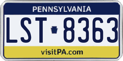 PA license plate LST8363