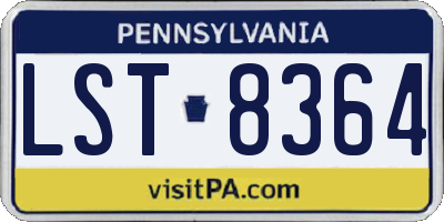 PA license plate LST8364