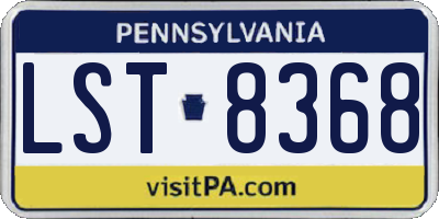 PA license plate LST8368