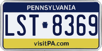 PA license plate LST8369