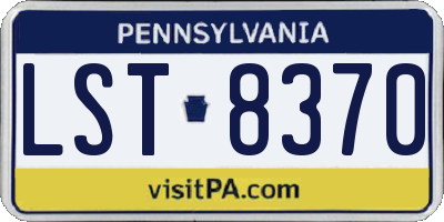 PA license plate LST8370